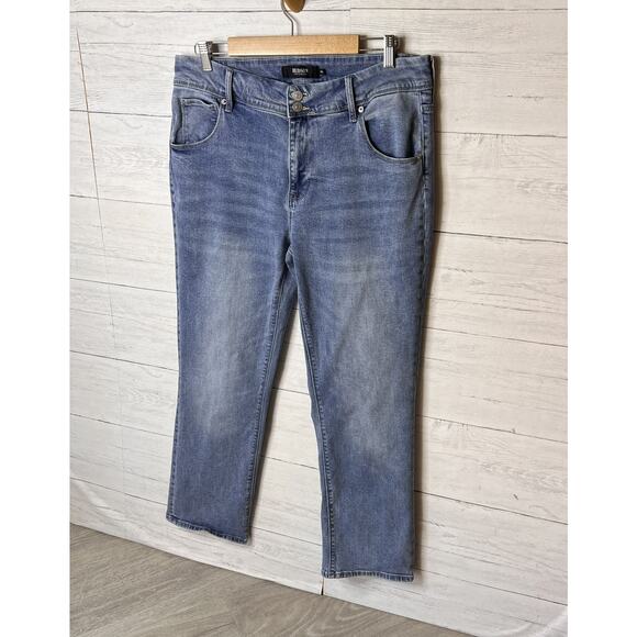 Hudson Jeans Womens Size 14 Blue Denim Straight Leg Back Flap Pockets Stretch - Picture 4 of 16